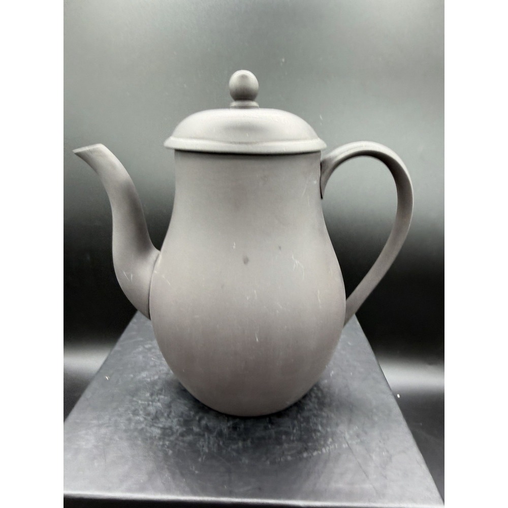 🖤 Wedgwood Matte Black Basalt Jasperware Teapot / Coffee Pot – Vintage Rare 🖤